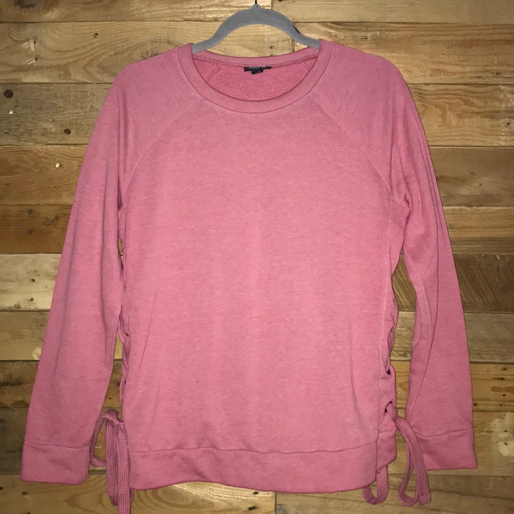 a.n.a. Lace-Up Crewneck Sweatshirt